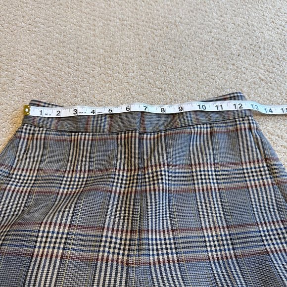 Sandro Pants Stainy Plaid Check Tapered Ankle Crop Neutral Work Modern Sz 34 XS - Picture 7 of 14